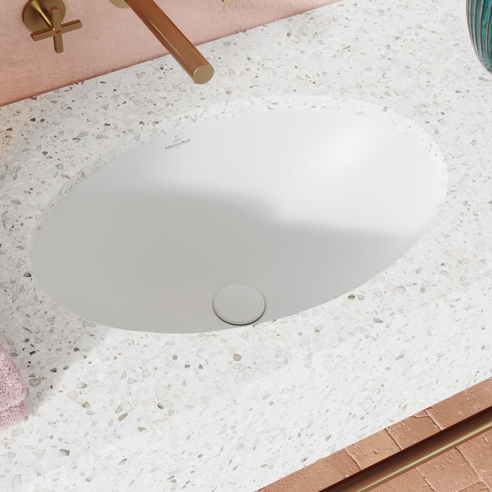 Lifestyle image of Villeroy & Boch Loop & Friends 430mm White Alpin CeramicPlus Inset Basin